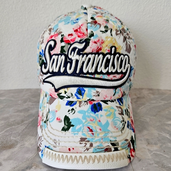 San Francisco Hat Floral Pattern Baseball Cap by Robin Ruth. Snap Back‎ - Picture 1 of 6